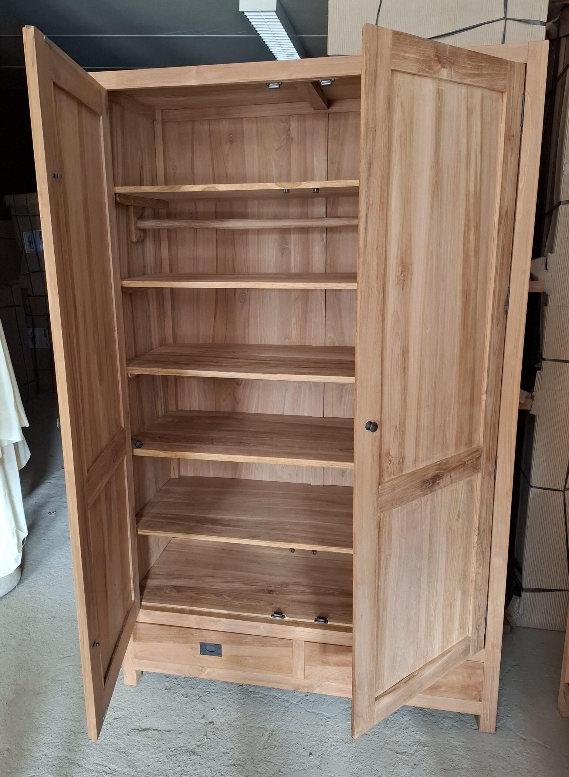 Halkast-Kledingkast met 2 deuren en 2 lades met hanger of schappen - Afbeelding 3