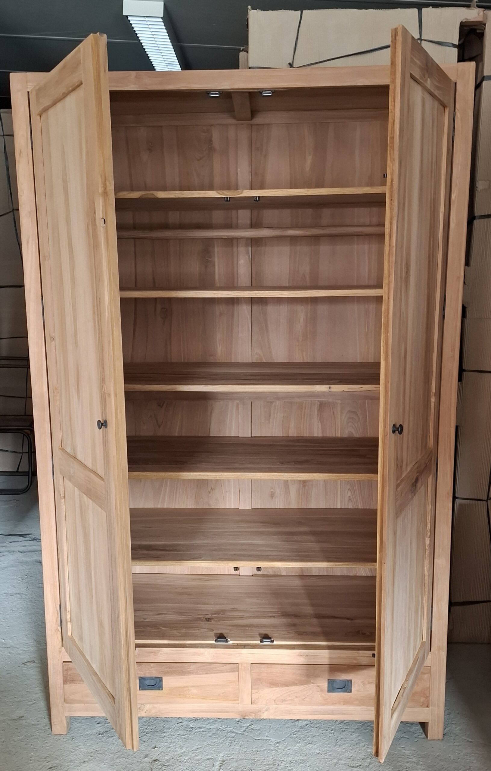 Halkast-Kledingkast met 2 deuren en 2 lades met hanger of schappen - Afbeelding 2