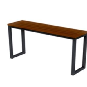 Muurtafel Aluminium met teak 130X40