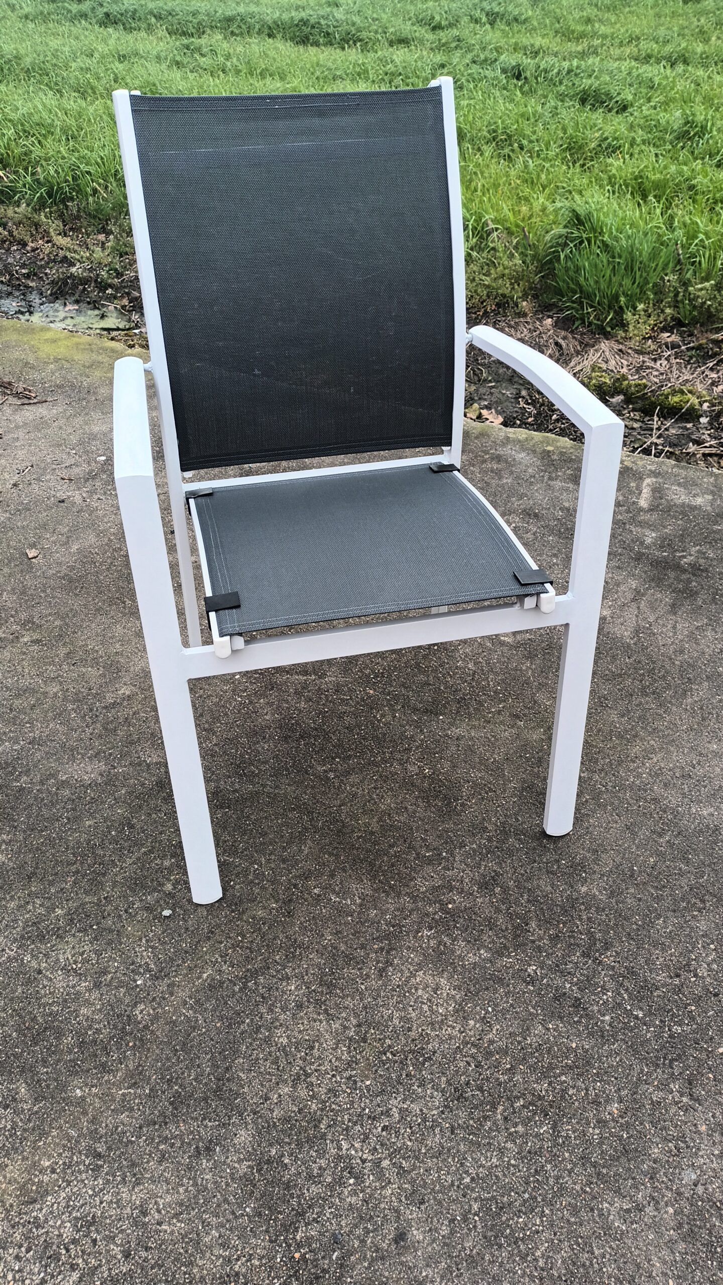 Aluminium terrasstoel met Battyline zit en rug - Afbeelding 2