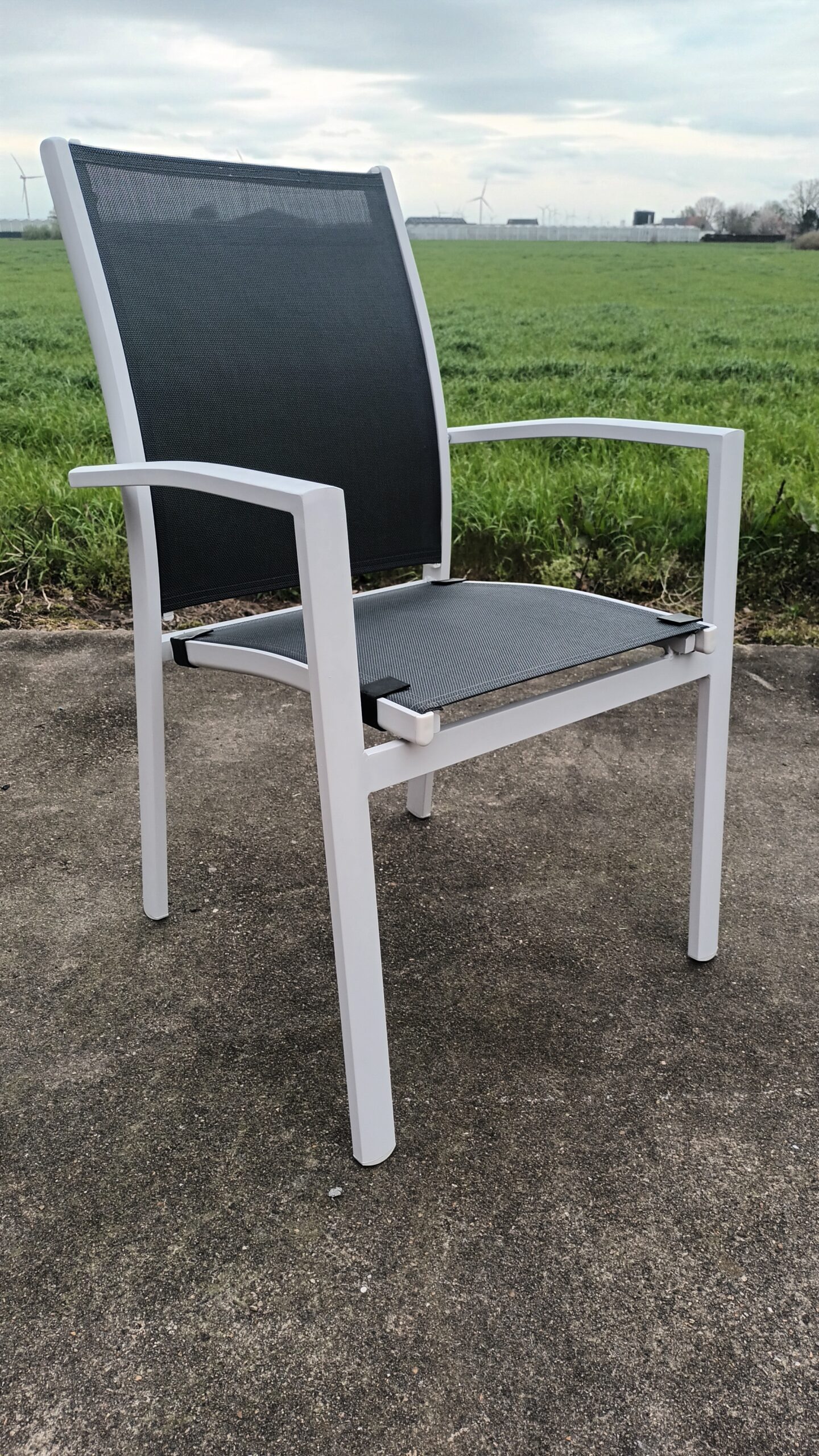 Aluminium terrasstoel met Battyline zit en rug - Afbeelding 3